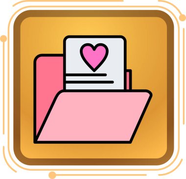 Kalp vektör simgesine sahip kart