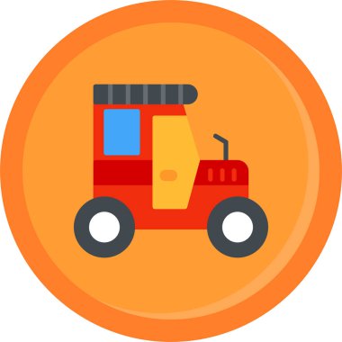 Traktör düz simge vektör çizim