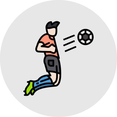 Futbolcu ikonu. özet çizimi
