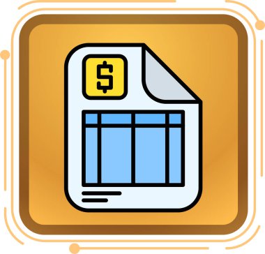 Dolar gagası simgesi renk vektörü çizimi