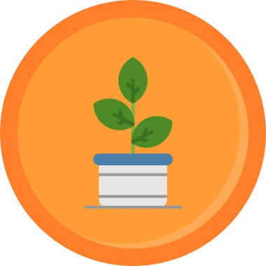 bitki düz simgesi, vektör illüstrasyonu