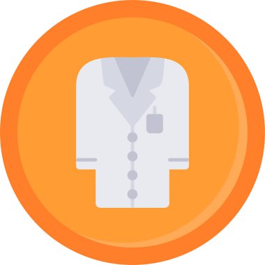 laboratuvar önlüğü simgesi, vektör illüstrasyonu basit tasarım