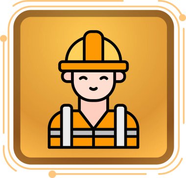 Avatar işçi simgesi, vektör illüstrasyonu