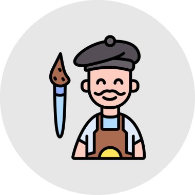 Çiftçi ikonu vektör illüstrasyonu