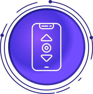 Beyaz arkaplanda telefon simgesi olan beyaz çizgi akıllı saat. Zaman kontrol konsepti. Mavi daire düğmesi. vektör illüstrasyonu