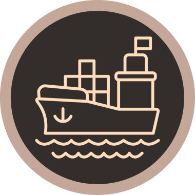 Gemi. Web simgesi basit illüstrasyon