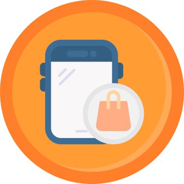 Mobil Alışveriş. Basit illüstrasyon