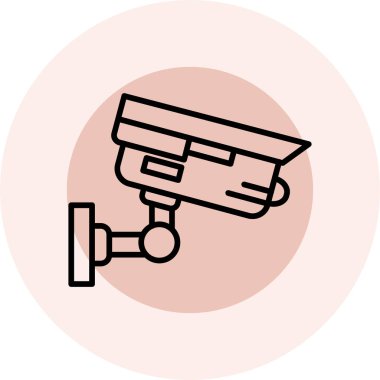 Beyaz arkaplanda CCTV kamera vektör illüstrasyonu