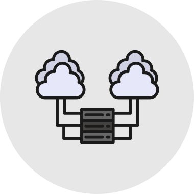 bulut hesaplama vektörü simgesi