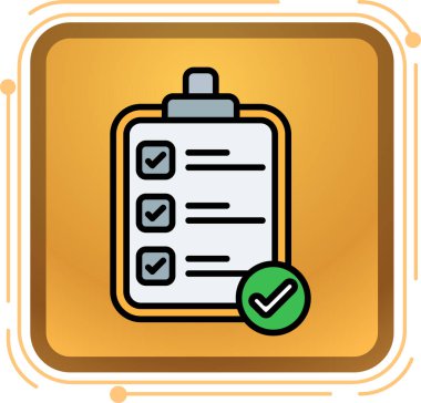 Pano simgesi, vektör illüstrasyonlu kontrol listesi