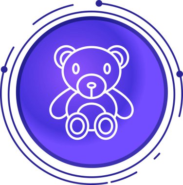 Oyuncak ikonlu çizgi ayıcığı beyaz arka planda izole edilmiş. Renkli taslak konsepti. vektör