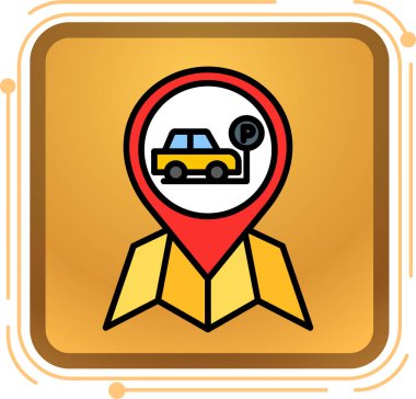 modada izole edilmiş arka planda araba konumu simgesi