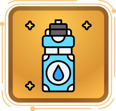 Su şişesi simgesi, çizgi film tarzı.