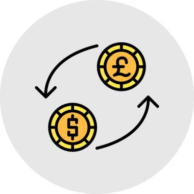 para değişimi simgesi, vektör illüstrasyon tasarımı