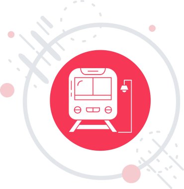 Metro istasyonu ikonu. Metro treninin ana hatları. vektör illüstrasyonu
