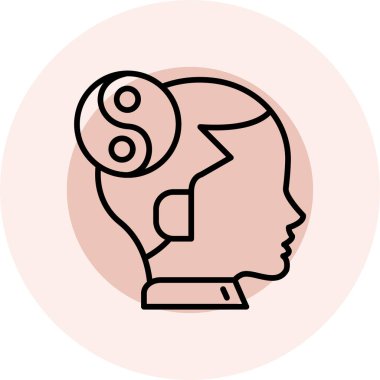 İnsan kafası simgesinin vektör illüstrasyonu