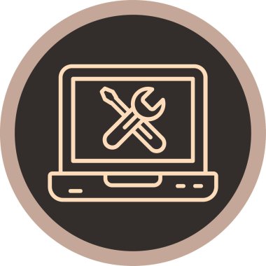 Dizüstü bilgisayar simgesi vektör çizimi