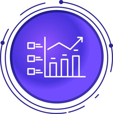 Grafik çizgisi simgesi olan bar çizelgesi. vektör illüstrasyonu