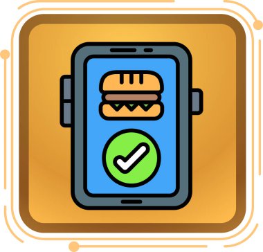 Hamburger simgesi, vektör illüstrasyonu