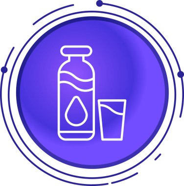 Beyaz arka planda izole edilmiş mavi çizgi şampuan ikonu. Mavi daire düğmesi. vektör illüstrasyonu