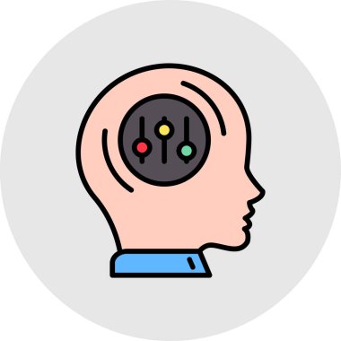 Beyin. Web simgesi basit tasarım