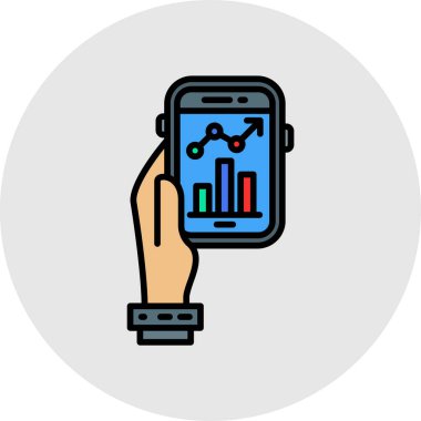 İş istatistiklerine sahip akıllı telefon