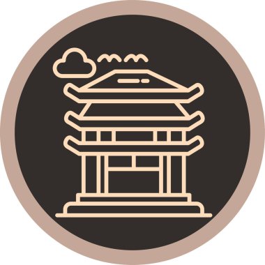 Bir bina simgesinin vektör illüstrasyonu