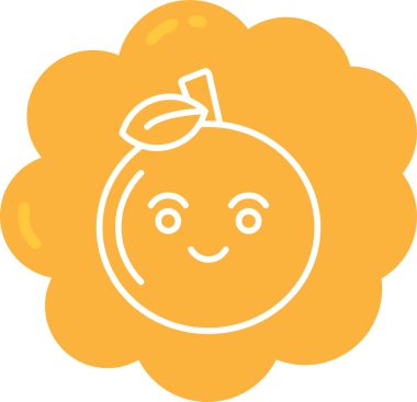 Mutlu bebek simgesi, çizgi vektör çizimi