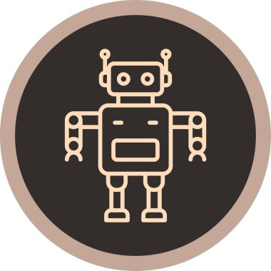 robot. Web simgesi basit illüstrasyon