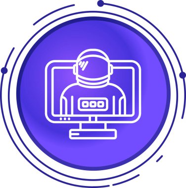 Toprak simgesi olan dizüstü bilgisayar, ana hatlı vektör çizimi,