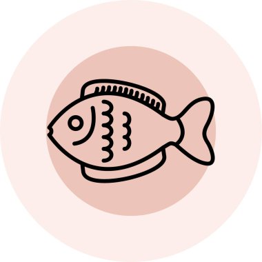 balık simgesi vektör illüstrasyonu