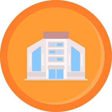 Bina. Web simgesi basit illüstrasyon