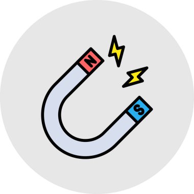 Mıknatıs simgesi. Web için mıknatıs vektör simgesinin özet çizimi