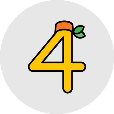 4 numaralı simge tasarımı ile 3 numara