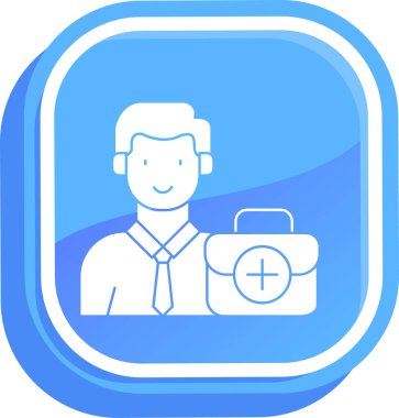 Evrak çantası simgesi olan bir iş adamı, vektör illüstrasyonu