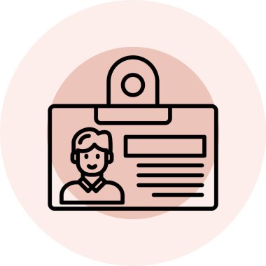 Kimlik kartı olan bir kişinin vektör çizimi