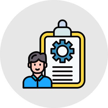 Belgesi olan bir adam simgesinin vektör illüstrasyonu