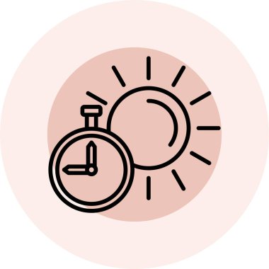 Bir saat simgesinin vektör illüstrasyonu