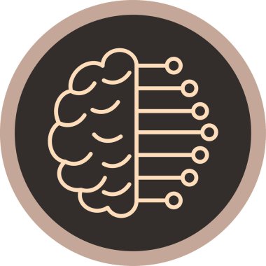 Beyin. Web simgesi basit illüstrasyon