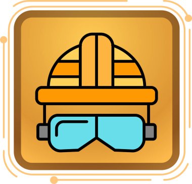 Bir kask simgesinin vektör illüstrasyonu