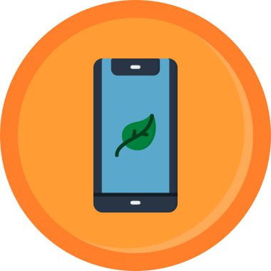 Yaprak vektör illüstrasyonlu akıllı telefon