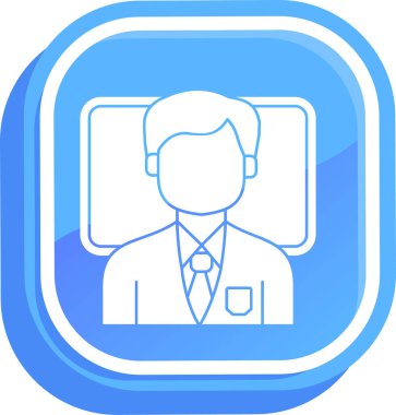İş adamı. Web simgesi basit illüstrasyon