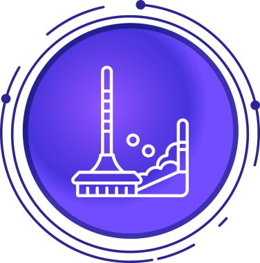 çizgi fabrikası ikonu beyaz arkaplanda izole edildi. Sanayi fabrikası. Renkli taslak konsepti. vektör illüstrasyonu