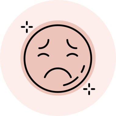 Üzücü simge vektör illüstrasyonu