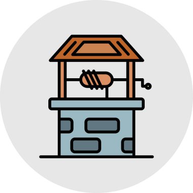 Kahve makinesi simgesi renk ana hatları vektörü