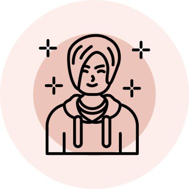 Atkısı ve eşarbı olan genç bir kadın.