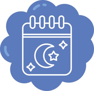 Ay gecesi simgesi, vektör illüstrasyonu