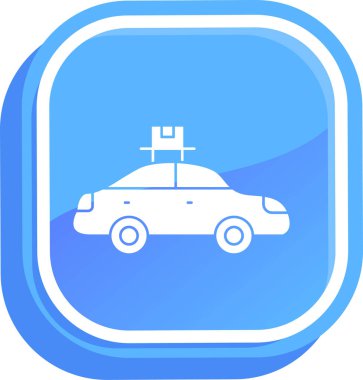 araba taksi simgesi, basit vektör illüstrasyonu