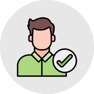 man vektör renk çizgisi simgesi