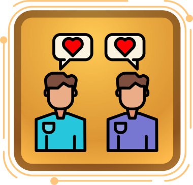 iki kişi simgesi, vektör illüstrasyonu